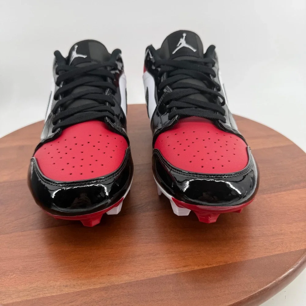 Nike Jordan 1 Low TD Red Black White Retro Football Cleats FJ6245-601 Mens 13.5